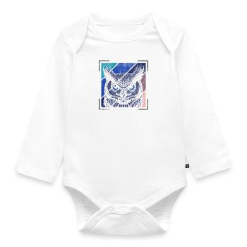 Nature Wildlife Owls Forest Animal Wilderness - Organic Longsleeve Baby Bodysuit - white - Front