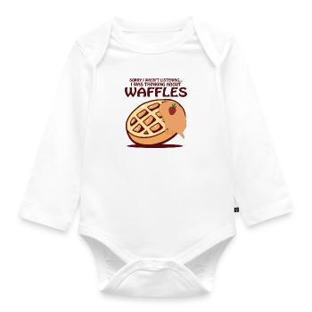 En pensant aux gaufres Delicious Waffle Chef - Body Bébé bio manches longues - blanc - Devant