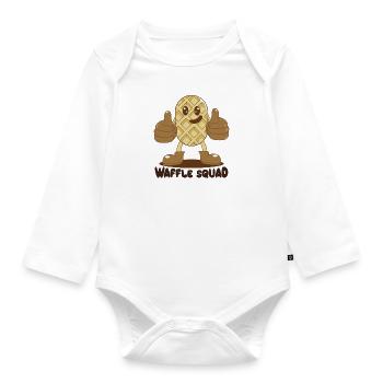 Waffle Squad Ironic Waffle Food Lover Pancakes - Organic Longsleeve Baby Bodysuit - white - Front