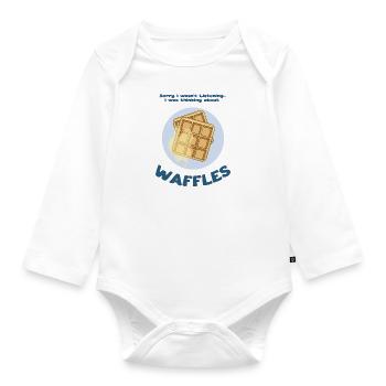 Thinking About Waffles Hobby Chef Syrup - Organic Longsleeve Baby Bodysuit - white - Front