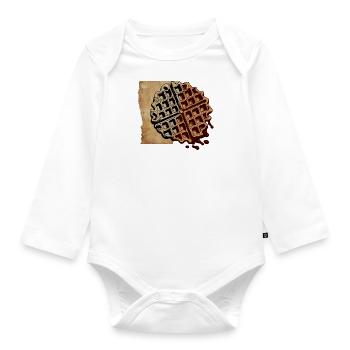Artsy Waffle Design Food Hobby Chef Gourmet - Organic Longsleeve Baby Bodysuit - white - Front