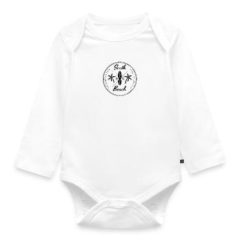 Retro South Beach Florida Miami Beach Surfing Fan - Organic Longsleeve Baby Bodysuit - white - Front