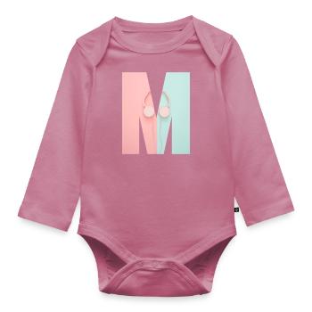 Music - Organic Longsleeve Baby Bodysuit - mauve - Front