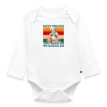 Kitty Biscuits Cat Cat Biscuits Baker Baker - Organic Longsleeve Baby Bodysuit - white - Front
