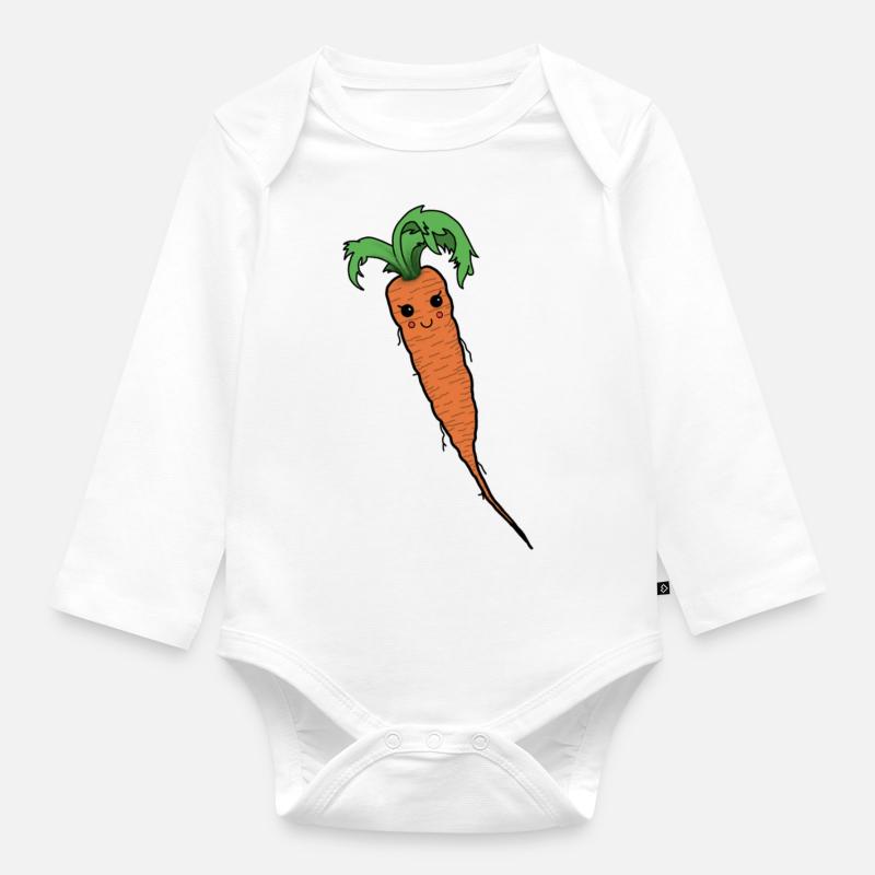 Möhre - Baby Bio-Langarm-Body - Weiß