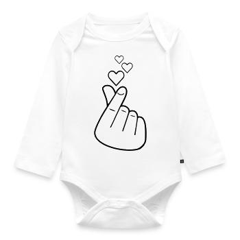 Love sign - Baby Bio-Langarm-Body - Weiß - Vorne