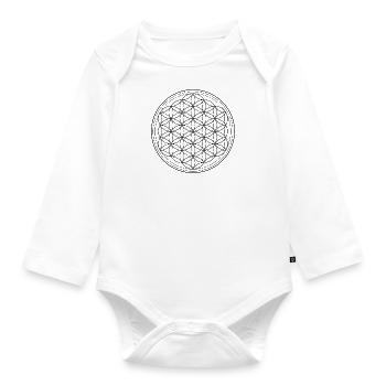 Flower of Live Flower of Life Protection Symbol - Organic Longsleeve Baby Bodysuit - white - Front
