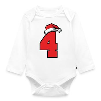 4 Numéro de Noël - Body Bébé bio manches longues - blanc - Devant