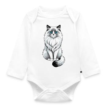 mailo cat - Baby Bio-Langarm-Body - Weiß - Vorne