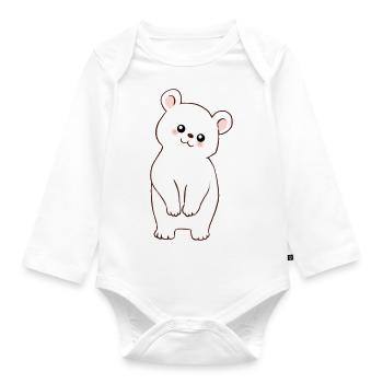 Eisbärchen, Weißer Bär - Baby Bio-Langarm-Body - Weiß - Vorne