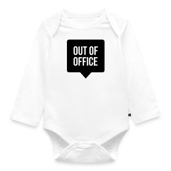 Out of office - Organic Longsleeve Baby Bodysuit - white - Front
