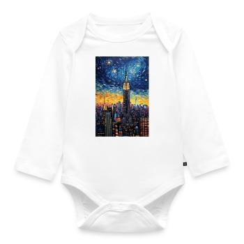 New York - Baby Bio-Langarm-Body - Weiß - Vorne