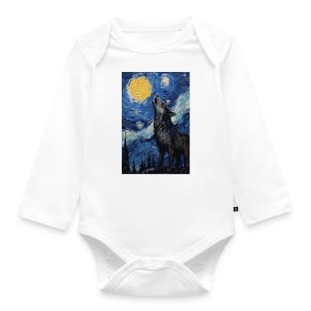 Wolf - Baby Bio-Langarm-Body - Weiß - Vorne