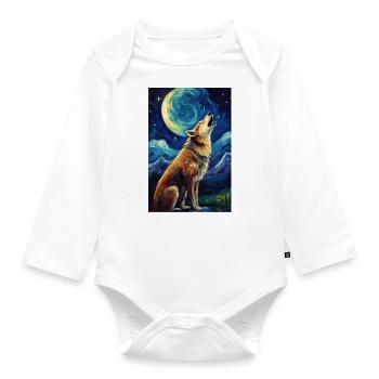 Wolf - Baby Bio-Langarm-Body - Weiß - Vorne