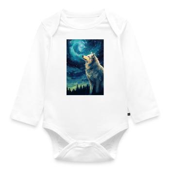 Wolf - Baby Bio-Langarm-Body - Weiß - Vorne