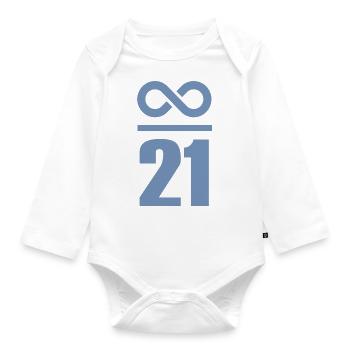 Infinite by 21 million Bitcoin - Organic Longsleeve Baby Bodysuit - white - Front