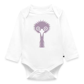 Silhouette gracieuse : émeu et autruche en silhouette - Body Bébé bio manches longues - blanc - Devant