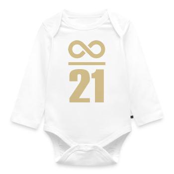 Infinite by 21 million Bitcoin - Organic Longsleeve Baby Bodysuit - white - Front