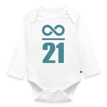 Infinite by 21 million Bitcoin - Organic Longsleeve Baby Bodysuit - white - Front