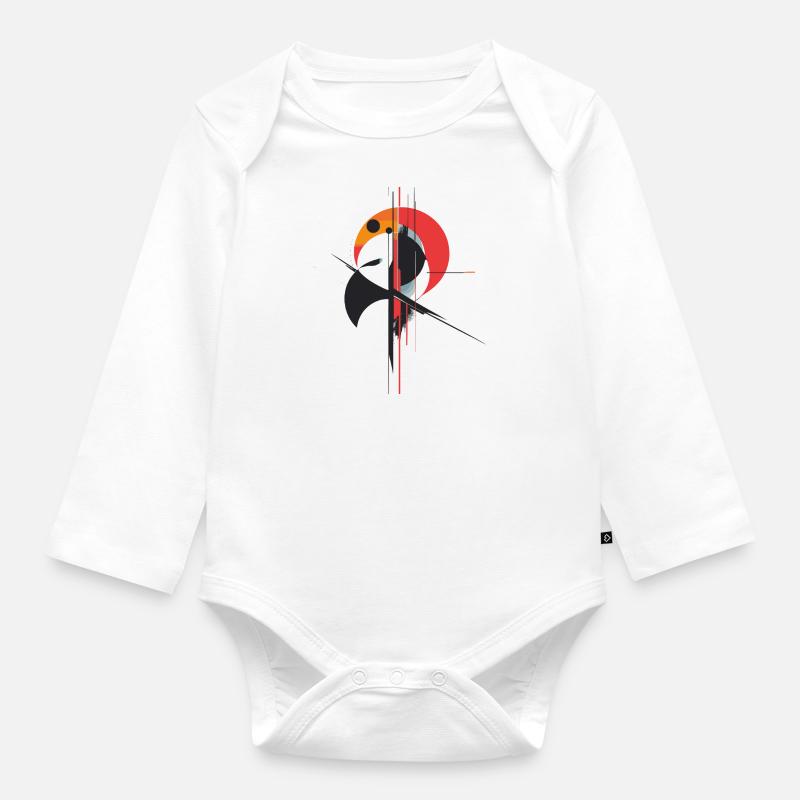 Abstract Eagle - Organic Longsleeve Baby Bodysuit - white