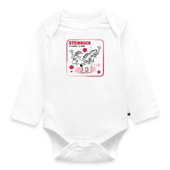 Sternzeichen Steinbock - Baby Bio-Langarm-Body - Weiß - Vorne