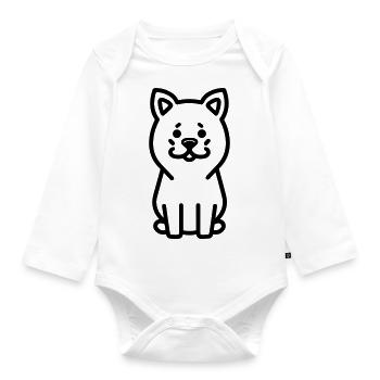 Chien - Body Bébé bio manches longues - blanc - Devant
