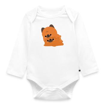 German Shepherd Couple - Organic Longsleeve Baby Bodysuit - white - Front