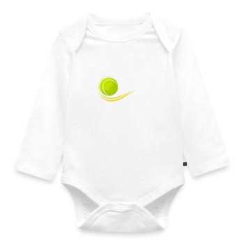 Tennis, meilleur jeu, sport de balle, raquettes - Body Bébé bio manches longues - blanc - Devant
