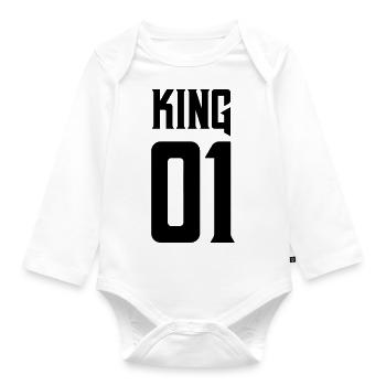 king 01 - Baby Bio-Langarm-Body - Weiß - Vorne