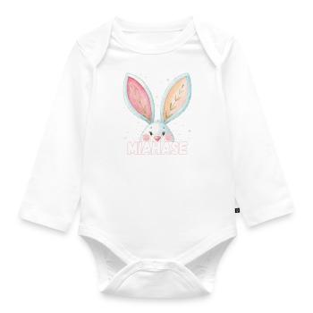 Name Mia Rabbit Miahase Pet Name - Organic Longsleeve Baby Bodysuit - white - Front