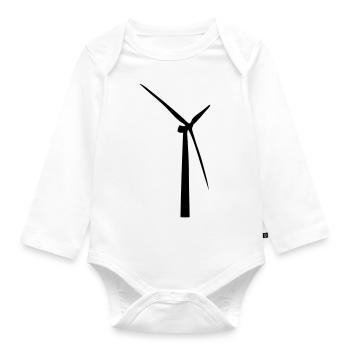 Windrad - Baby Bio-Langarm-Body - Weiß - Vorne