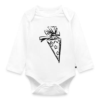 Schultüte Einschulung Sterne - Baby Bio-Langarm-Body - Weiß - Vorne