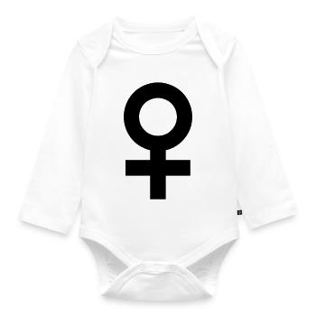 Symbol: femininity - woman (colors can be customized!) - Organic Longsleeve Baby Bodysuit - white - Front