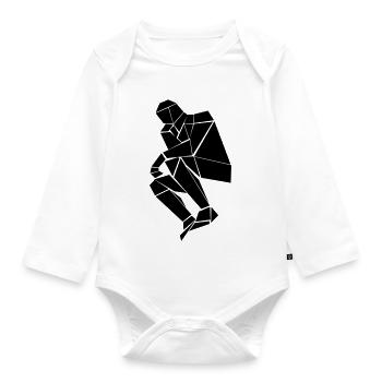 The thinker of triangles and squares - Organic Longsleeve Baby Bodysuit - white - Front