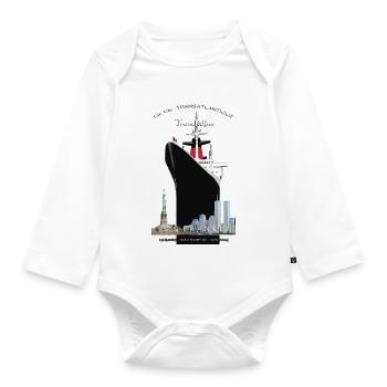 LINER FRANCE NEW YORK Louis RUNEMBERG © Adagp - Organic Longsleeve Baby Bodysuit - white - Front