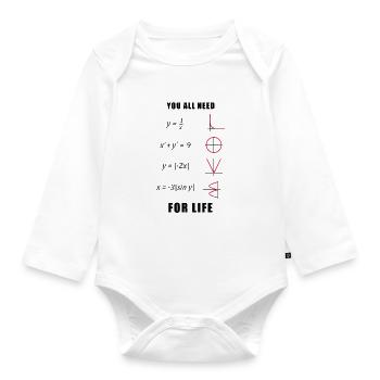 Complicated but beautiful love - Organic Longsleeve Baby Bodysuit - white - Front