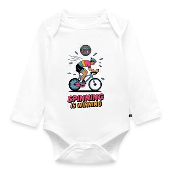 Spinn Is Winning – Retro Trainer - Baby Bio-Langarm-Body - Weiß - Vorne