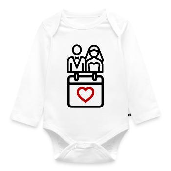 Brautpaar Ehepaar Hochzeit - Baby Bio-Langarm-Body - Weiß - Vorne