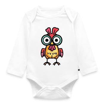 Chicken Halloween Comic Funny - Organic Longsleeve Baby Bodysuit - white - Front