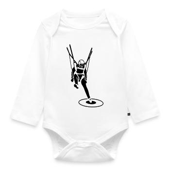 Fallschirm Landung - Baby Bio-Langarm-Body - Weiß - Vorne