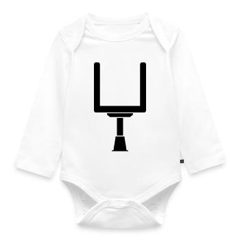 American-Football-Tor - Baby Bio-Langarm-Body - Weiß - Vorne