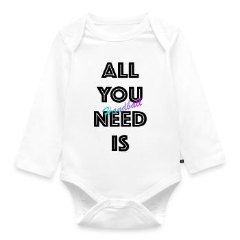 Handball Gradient Script - Organic Longsleeve Baby Bodysuit - white - Front