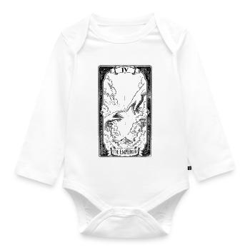 The Emperor – The Creation of Adam Tarot Card - Organic Longsleeve Baby Bodysuit - white - Front