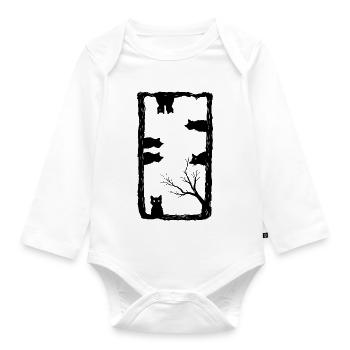 Katzenliebhaber-Gotikkunst - Baby Bio-Langarm-Body - Weiß - Vorne