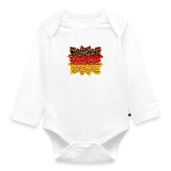 Drapeau allemand automne en Allemagne - Body Bébé bio manches longues - blanc - Devant