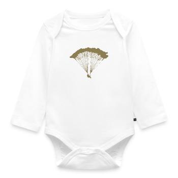 Parachutiste en silhouette nuageuse - Body Bébé bio manches longues - blanc - Devant