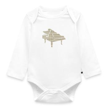 DNA Klavier - Leidenschaft für klassische Musik - Baby Bio-Langarm-Body - Weiß - Vorne