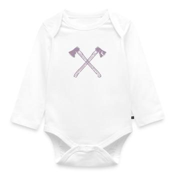 Conception de hache de style grunge - Pour les bûcherons et - Body Bébé bio manches longues - blanc - Devant