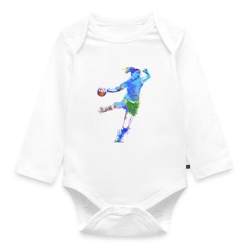 Handball, handballerin, Beachhandball,Graffiti - Baby Bio-Langarm-Body - Weiß - Vorne