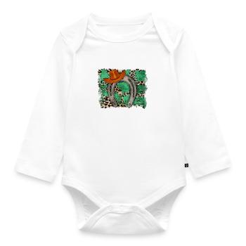 Western Horseshoe - Baby Bio-Langarm-Body - Weiß - Vorne
